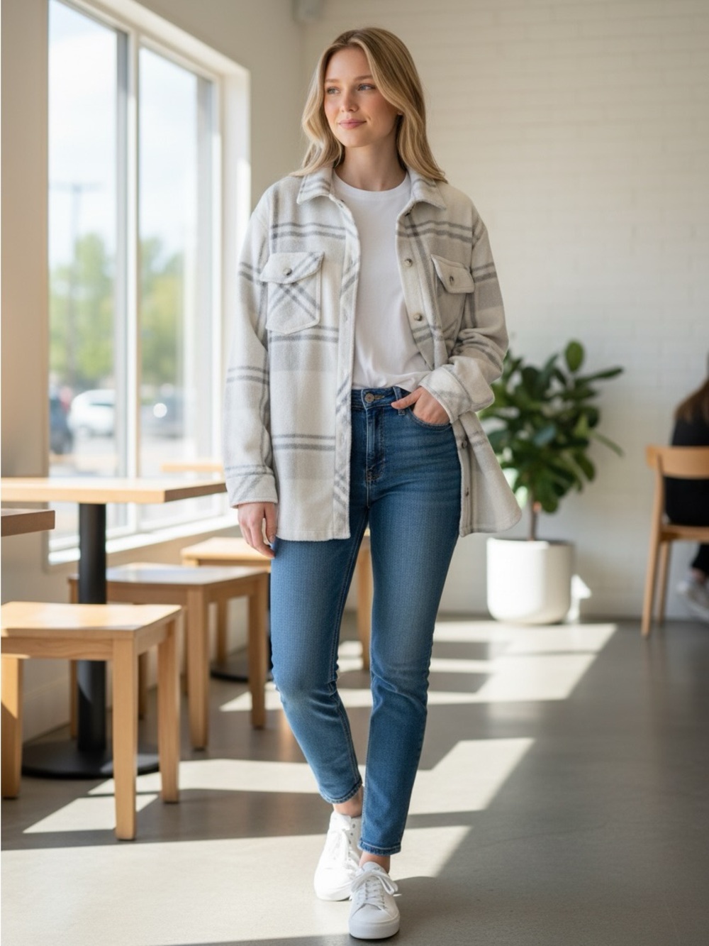 Thread & Supply Soft White Plush Hoodie